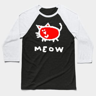 Pixelart Meow Cat Baseball T-Shirt